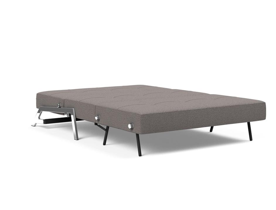 CUBED FULL SOFA BED in MIXED DANCE GREY FABRIC WITH Chrome legs 521 by INNOVATION USA