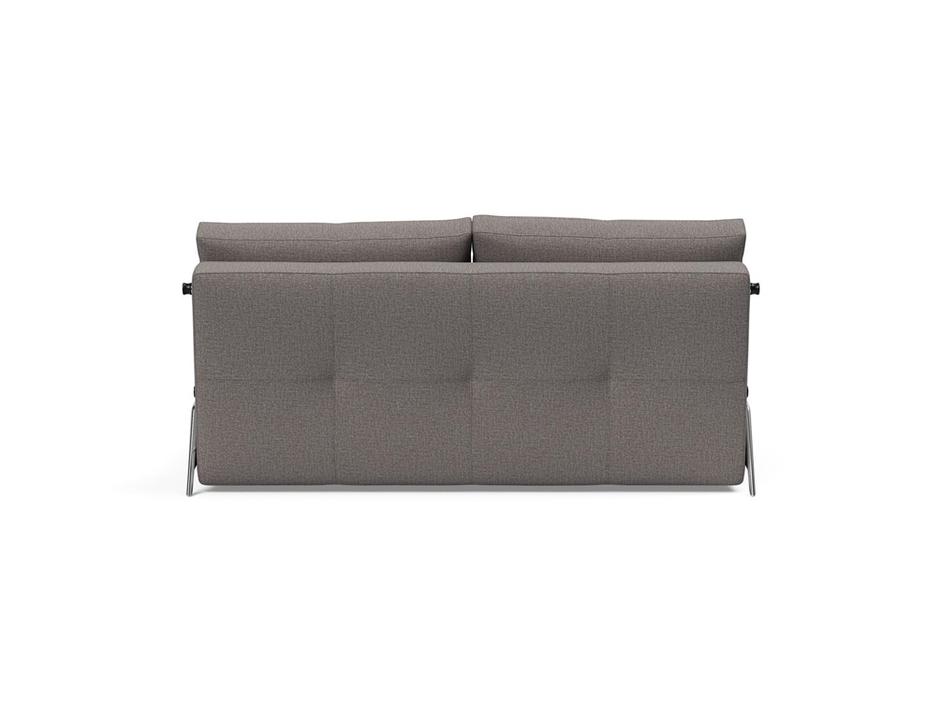 CUBED QUEEN SOFA BED in MIXED DANCE GREY FABRIC WITH Chrome legs 521 by INNOVATION USA