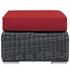 Kindle Outdoor Patio Sunbrella® Ottoman In Canvas Red by Modway Furniture