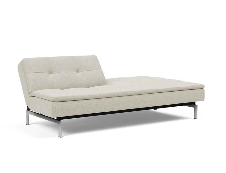 DUBLEXO SLEEPER SOFA in MIXED DANCE NATURAL FABRIC WITH Stainless Steel LEGS 527 by INNOVATION USA
