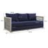 Harman Outdoor Patio Wicker Rattan Sofa In Gray Navy by Modway Furniture