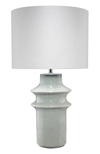 Cymbals Ceramic Table Lamp with Linen Shade by Jamie Young
