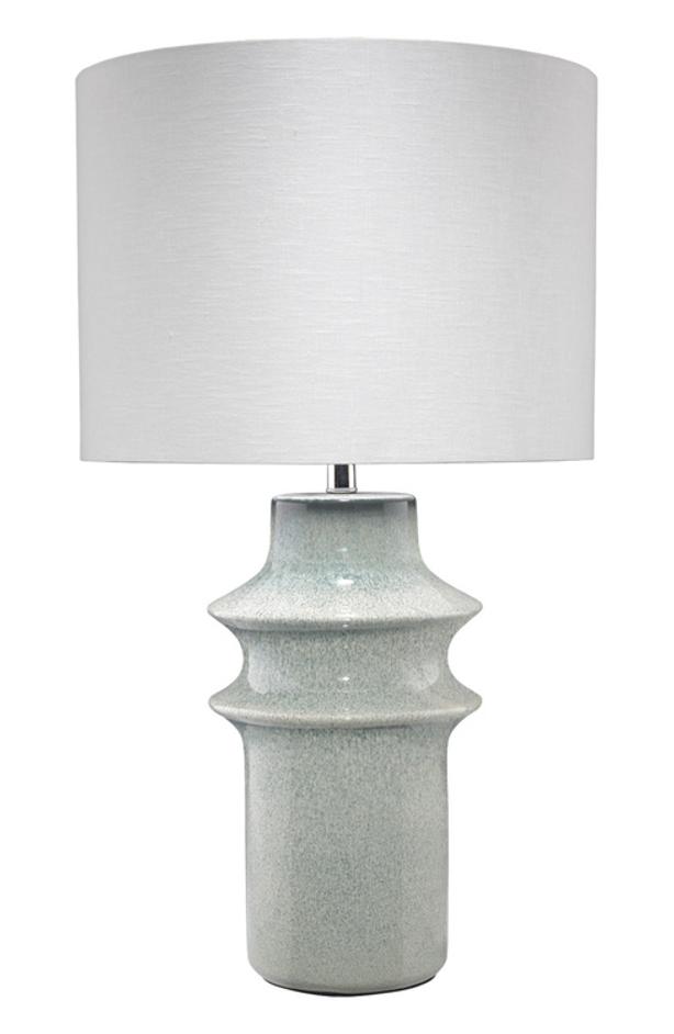 Cymbals Ceramic Table Lamp with Linen Shade by Jamie Young
