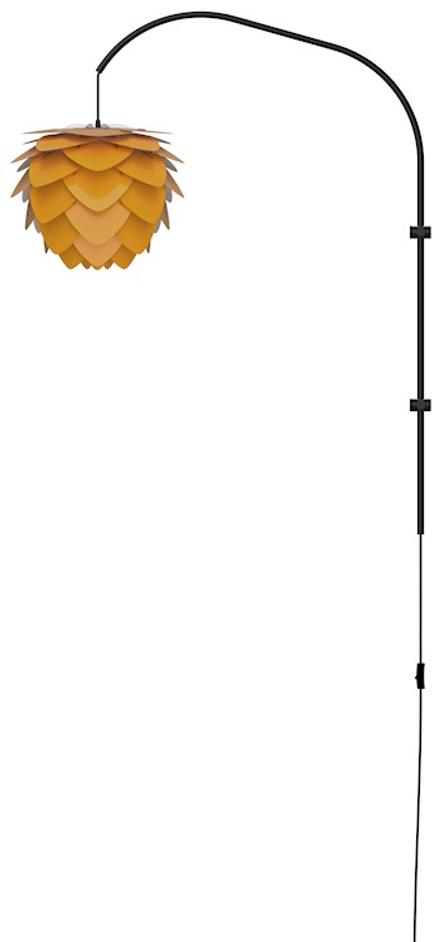 Aluvia Mini 1-Light Wall Lamp in Saffron with Black Wall Hanger by UMAGE