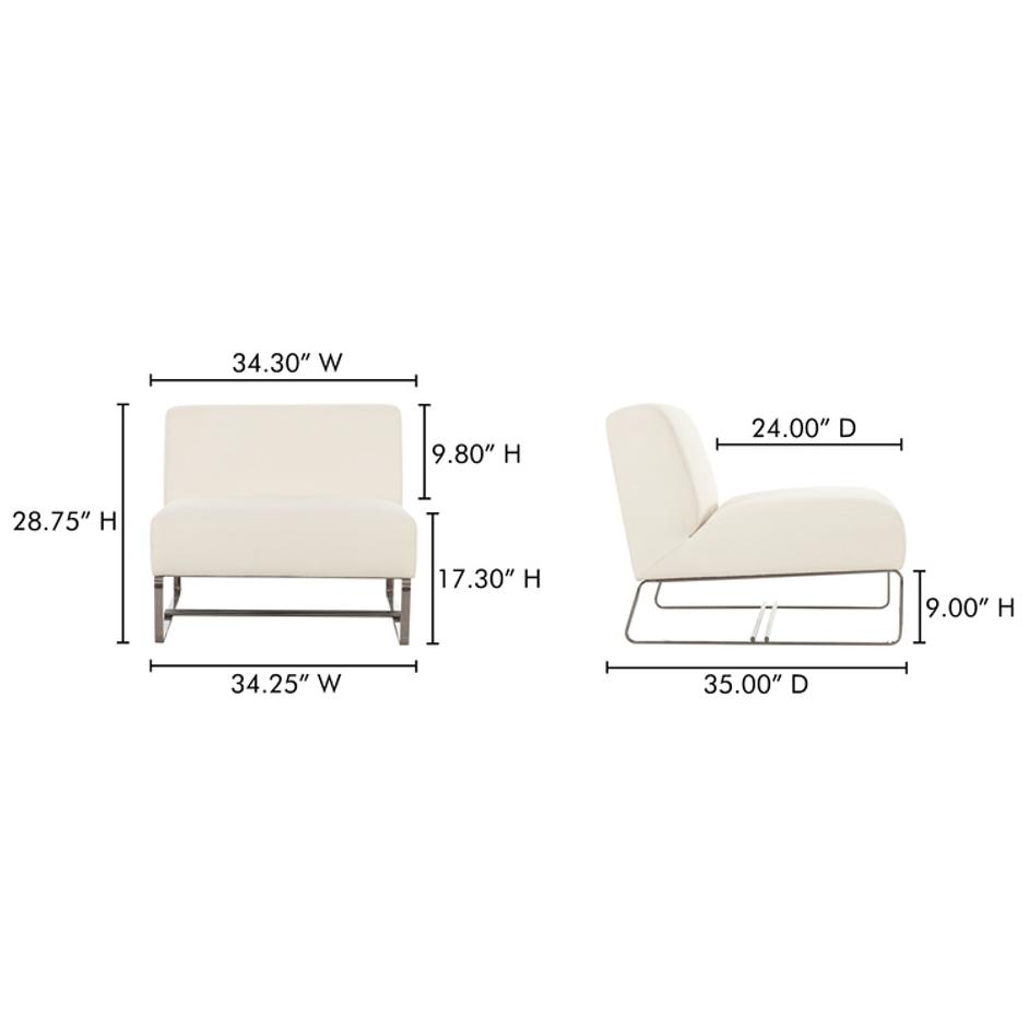 Jules Outdoor Accent Chair Off White by Moes Home