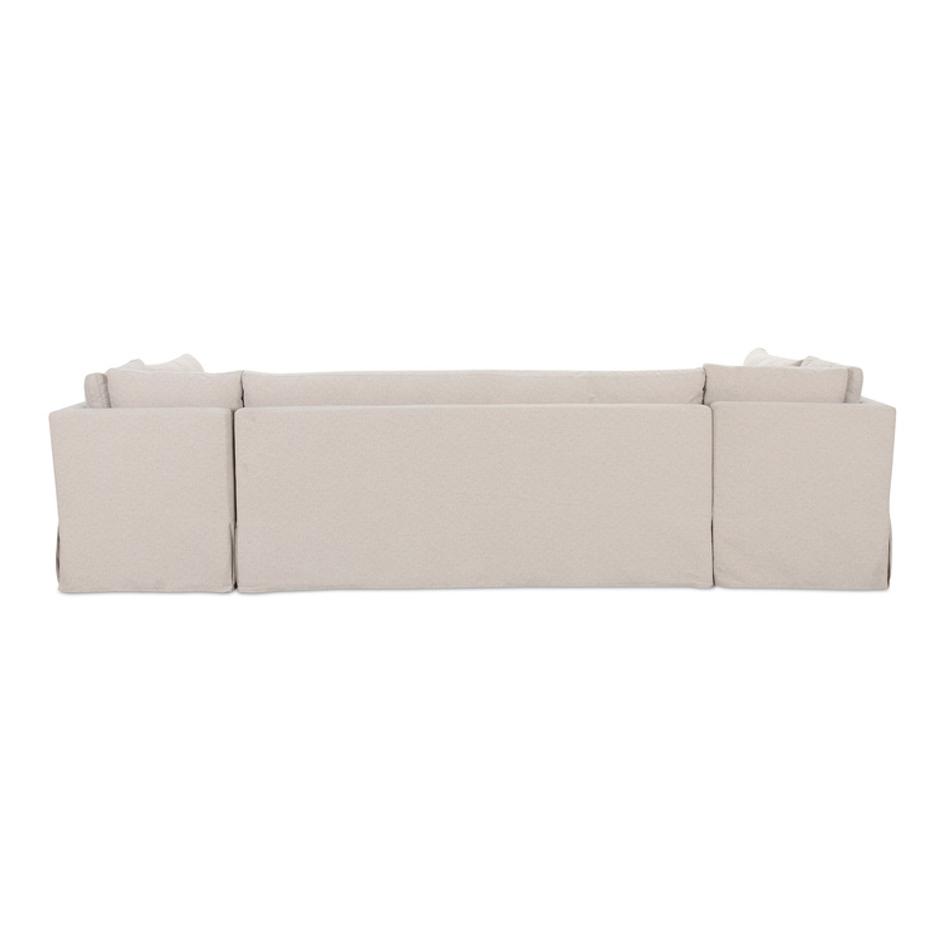 Fable Slipcover Dining Banquette U-Shape Beige 129In by Moes Home