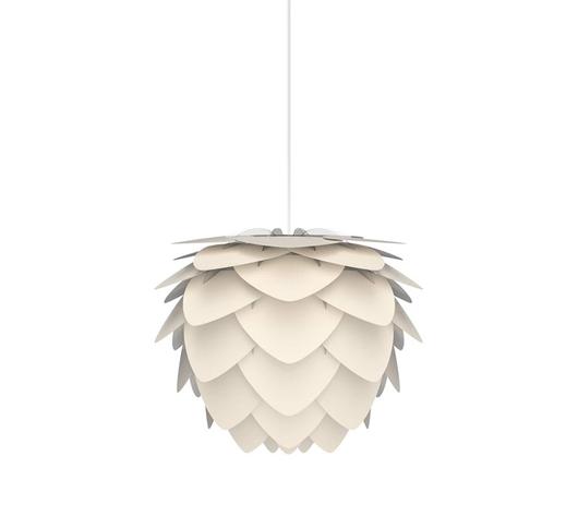 Aluvia Mini Plug-In Pendant in Pearl with White Cord by UMAGE