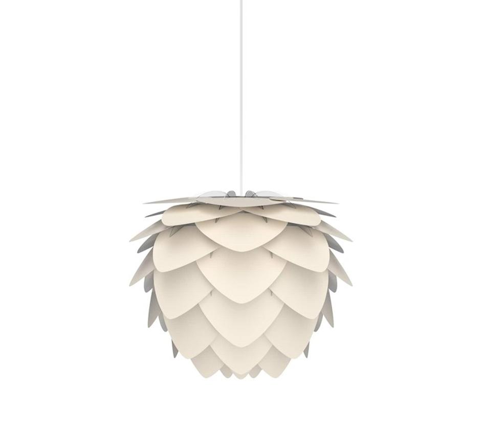 Aluvia Mini Plug-In Pendant in Pearl with White Cord by UMAGE