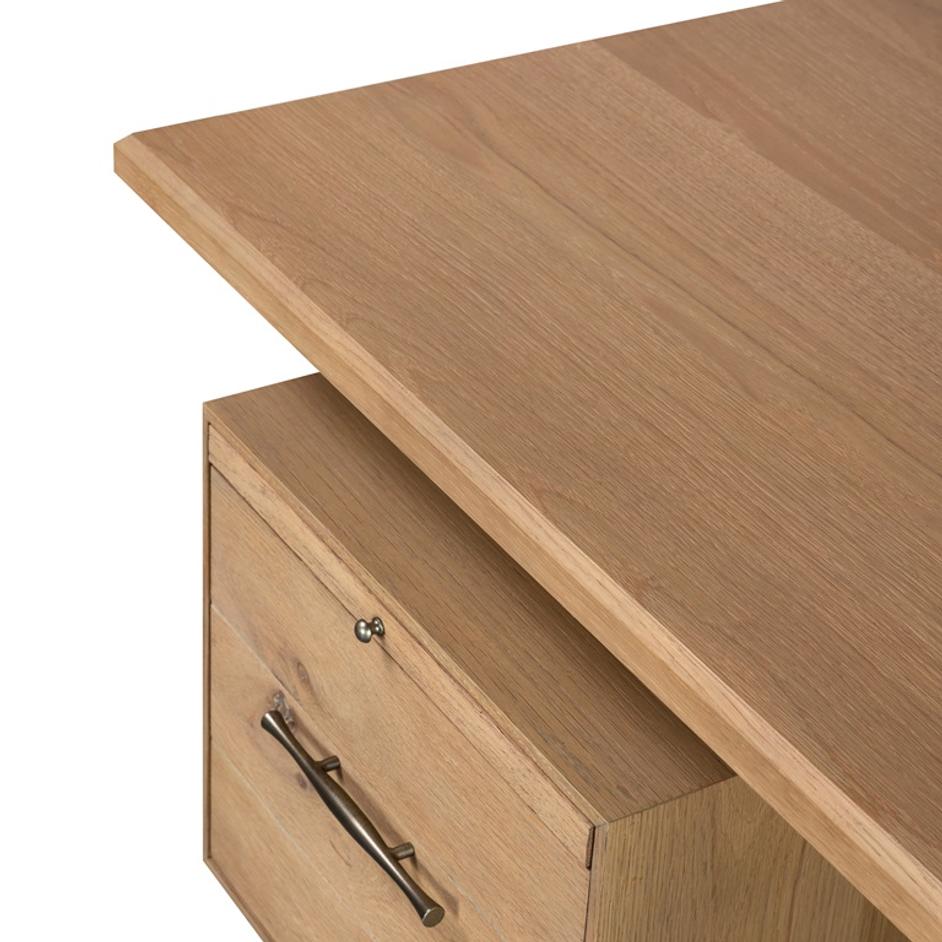 Lauren Desk In Natural Oak Solid by FOUR HANDS