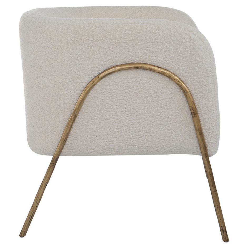 Jacobsen Off White Shearling Accent Chair by Uttermost