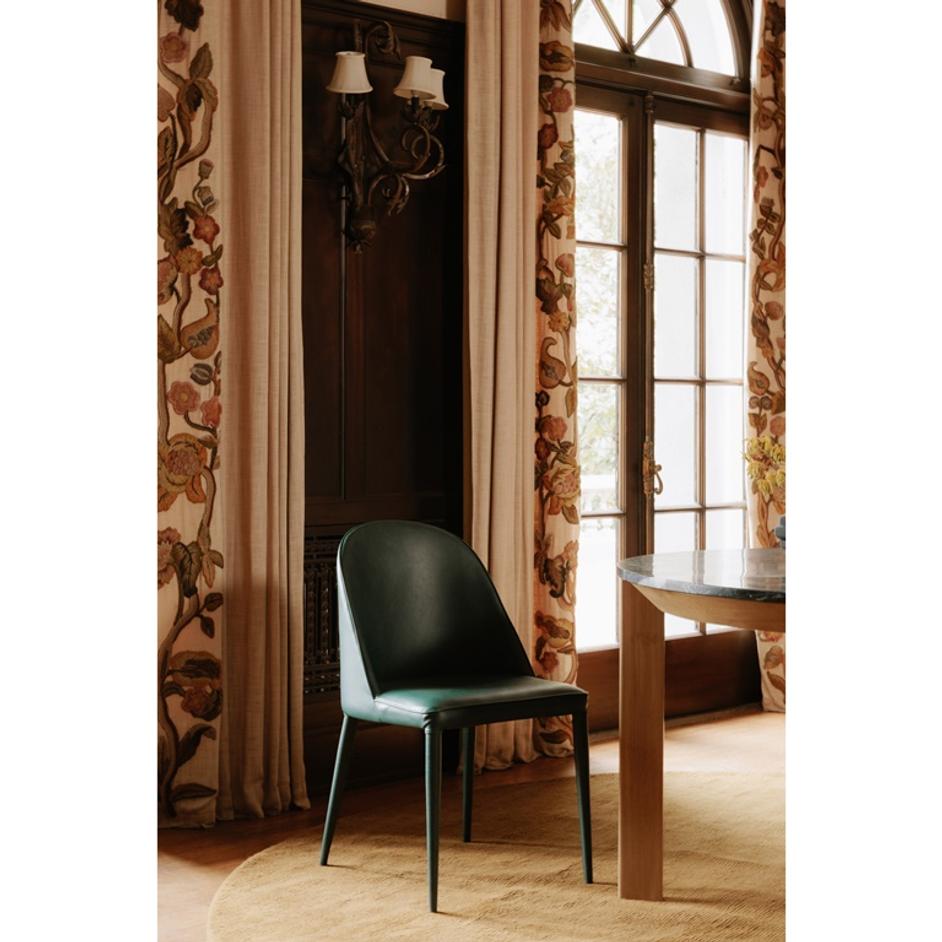BURTON DINING CHAIR DARK TEAL VEGAN LEATHER-M2 by Moes Home