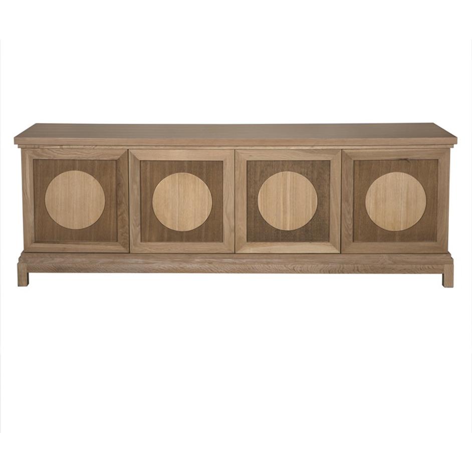 Wellington 4 Door Sideboard, White Oak by Noir Furniture