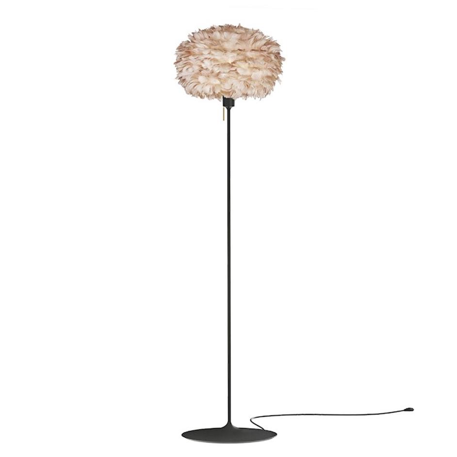 Eos Medium Floor Lamp in Light Brown with Black Base by UMAGE