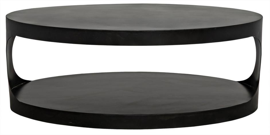 Eclipse Oval Coffee Table, Black Steel by Noir Furniture