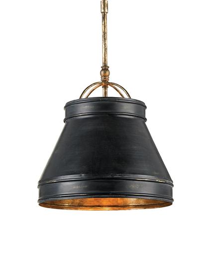 Lumley Black Pendant In French Black & Pyrite Bronze by Currey & Company