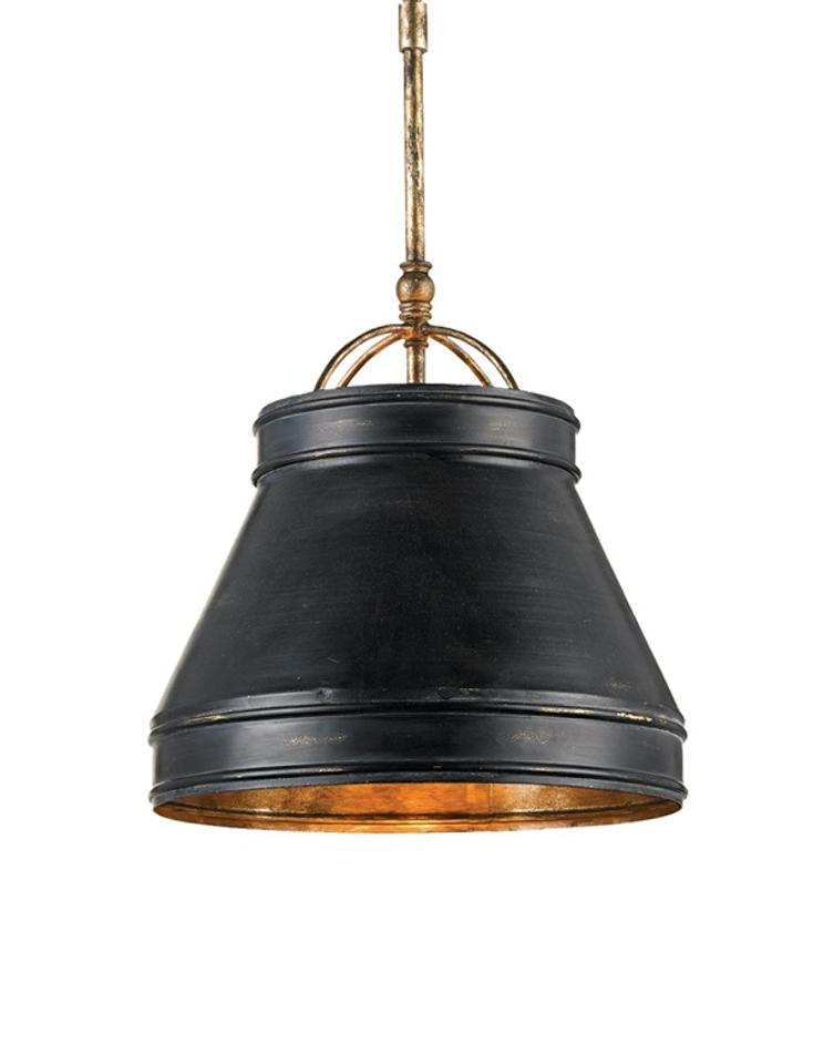 Lumley Black Pendant In French Black & Pyrite Bronze by Currey & Company