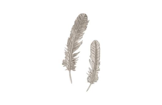 Feathers Wall Art, Silver Leaf, Set of 2 by PHILLIPS COLLECTION
