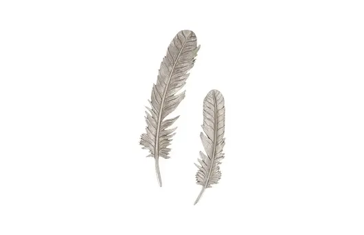 Feathers Wall Art, Silver Leaf, Set of 2 by PHILLIPS COLLECTION