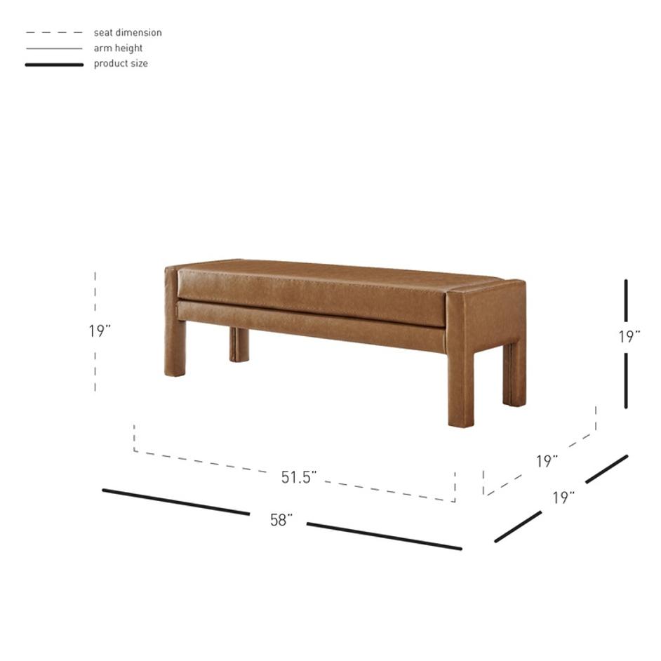 Lucca PU Bench, Vintage Cider by New Pacific Direct
