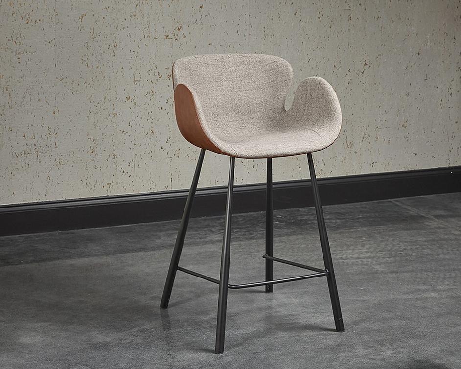 Waldo Counter Stool - November Grey / Cinnamon Brown by Sunpan
