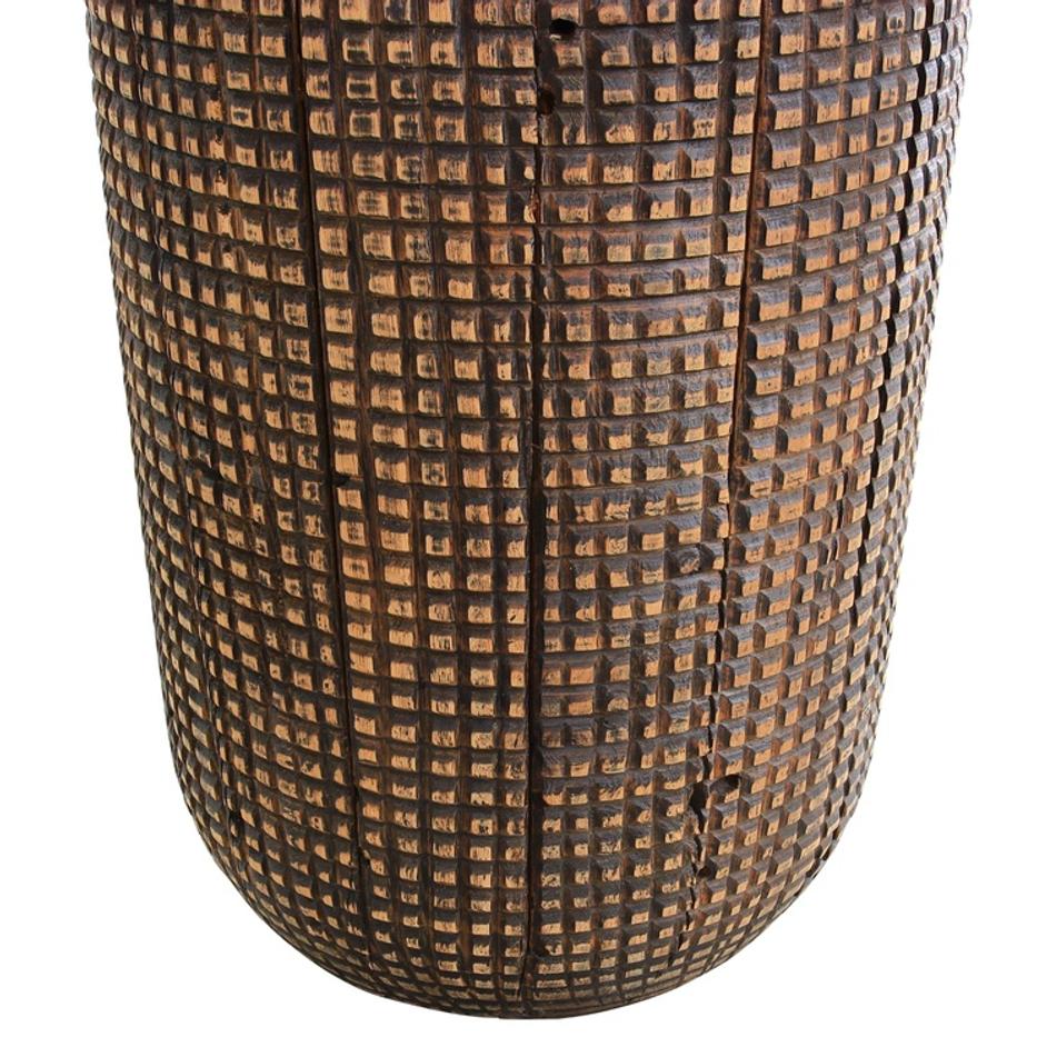 Atalia KD Reclaimed Teak Side/ End Table w/ Steel Tray Top, Antique Copper  by New Pacific Direct