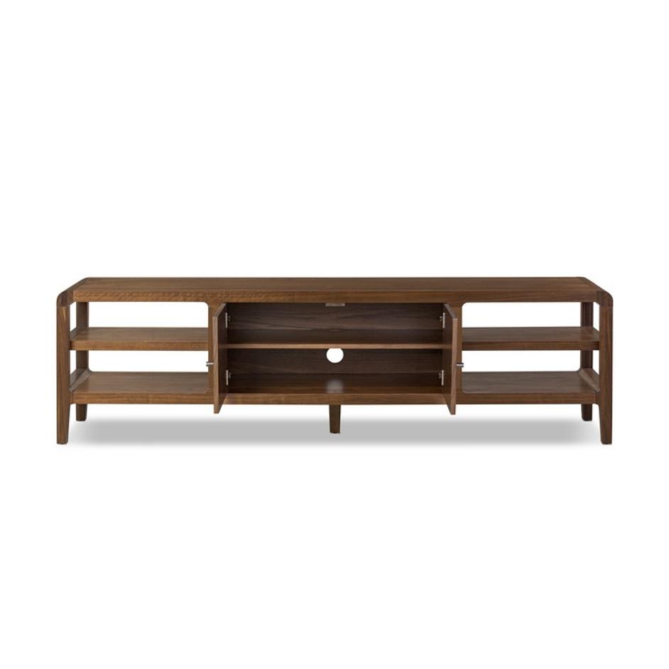 Hawkes Media Console - Dark Walnut Solid by Four Hands