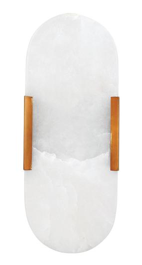 Delphi 2-Light Alabaster Wall Sconce, Antique Brass Metal by Jamie Young