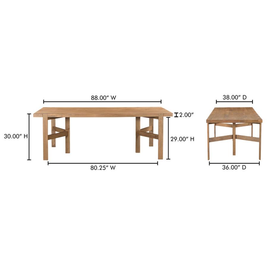 Workshop Dining Table Vintage Brown by Moes Home