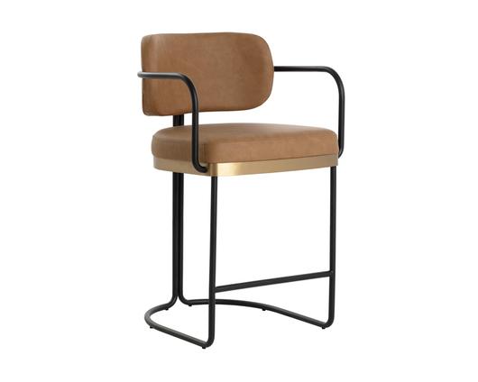 JALEN COUNTER STOOL - MILLIKEN COGNAC by Sunpan