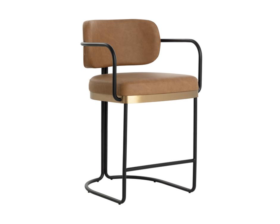 JALEN COUNTER STOOL - MILLIKEN COGNAC by Sunpan