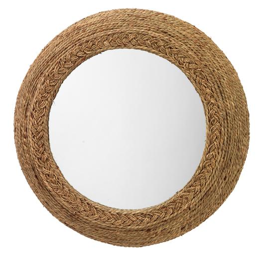 Seagrass Round Wall Mirror by Jamie Young