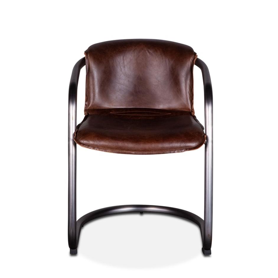 Portofino Leather Dining Chair Geisha Brown by Home Trends & Design
