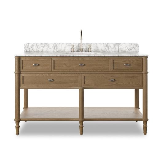 Toulouse Single Wide Vanity - Washed Blonde Oak Veneer by Four Hands