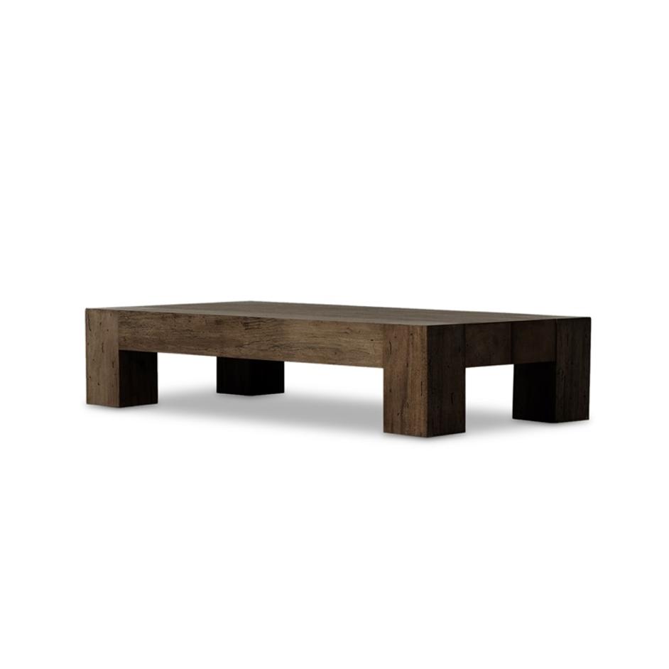 Abaso Rectangular Coffee Table In Ebn Rstic by FOUR HANDS