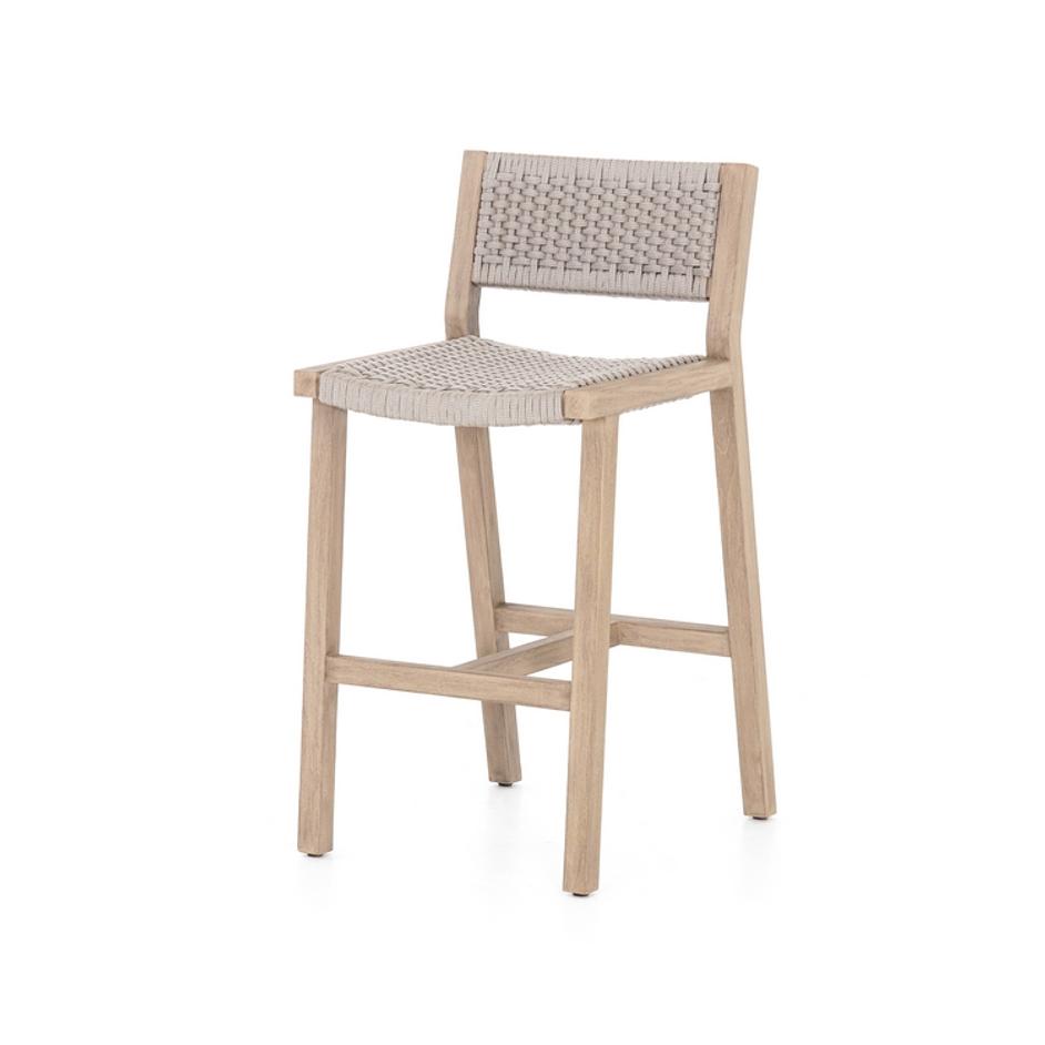 Delano Outdoor Bar Stool-Washed Brown by FOUR HANDS