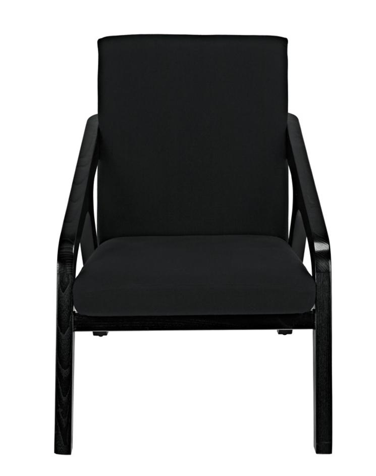 Lamar Sungkai/Mindi Chair in Charcoal Black with Black Cotton Upholstery by Noir Furniture