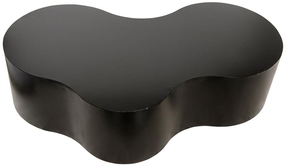Island Matte Black Industrial Steel Coffee Table by Noir Furniture