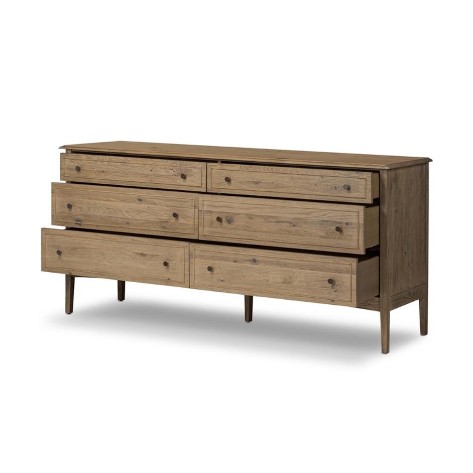 Maggie 6 Drawer Dresser - Aged Smoked Oak Resawn by Four Hands