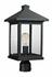Portland 1 Light Post Mount Light in Black Finish by Z-Lite