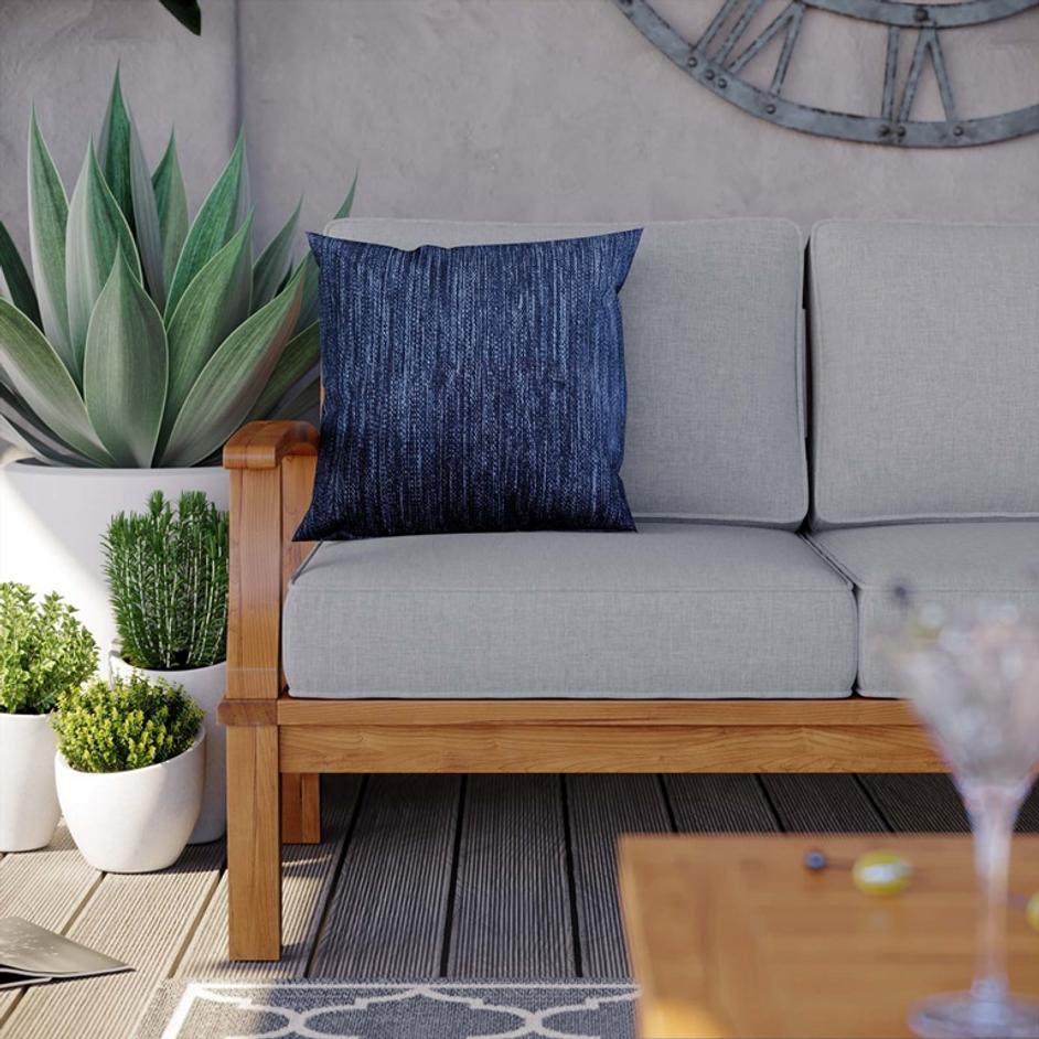 Quay Outdoor Patio Teak Sofa In Natural Gray by Modway Furniture