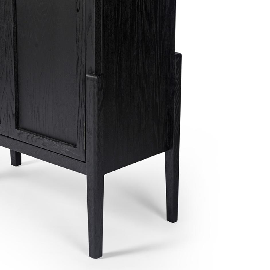Tolle Panel Door Cabinet In Drifted Mat Blk by FOUR HANDS