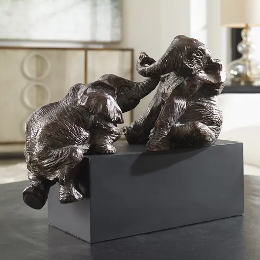 Playful Pachyderms Bronze Figurines by Uttermost