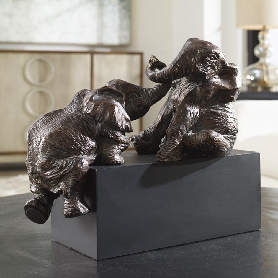Playful Pachyderms Bronze Figurines by Uttermost