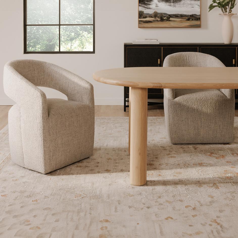 Barrow Rolling Dining Chair Grey Storm by Moes Home