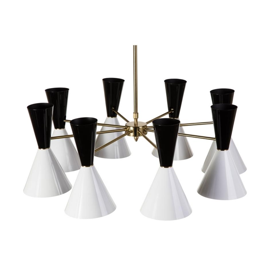 Saphira 8 Light Ceiling Lamp - Black/White by GALLA HOME