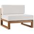 Sunbury Outdoor Patio Teak Wood Armless Chair In Natural White by Modway Furniture