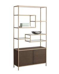 Stamos Bookcase - Gold - Raw Umber by Sunpan