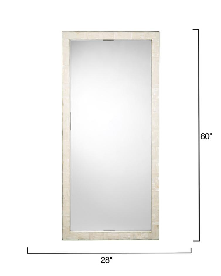 Monroe Mother of Pearl Rectangle Floor Mirror by Jamie Young