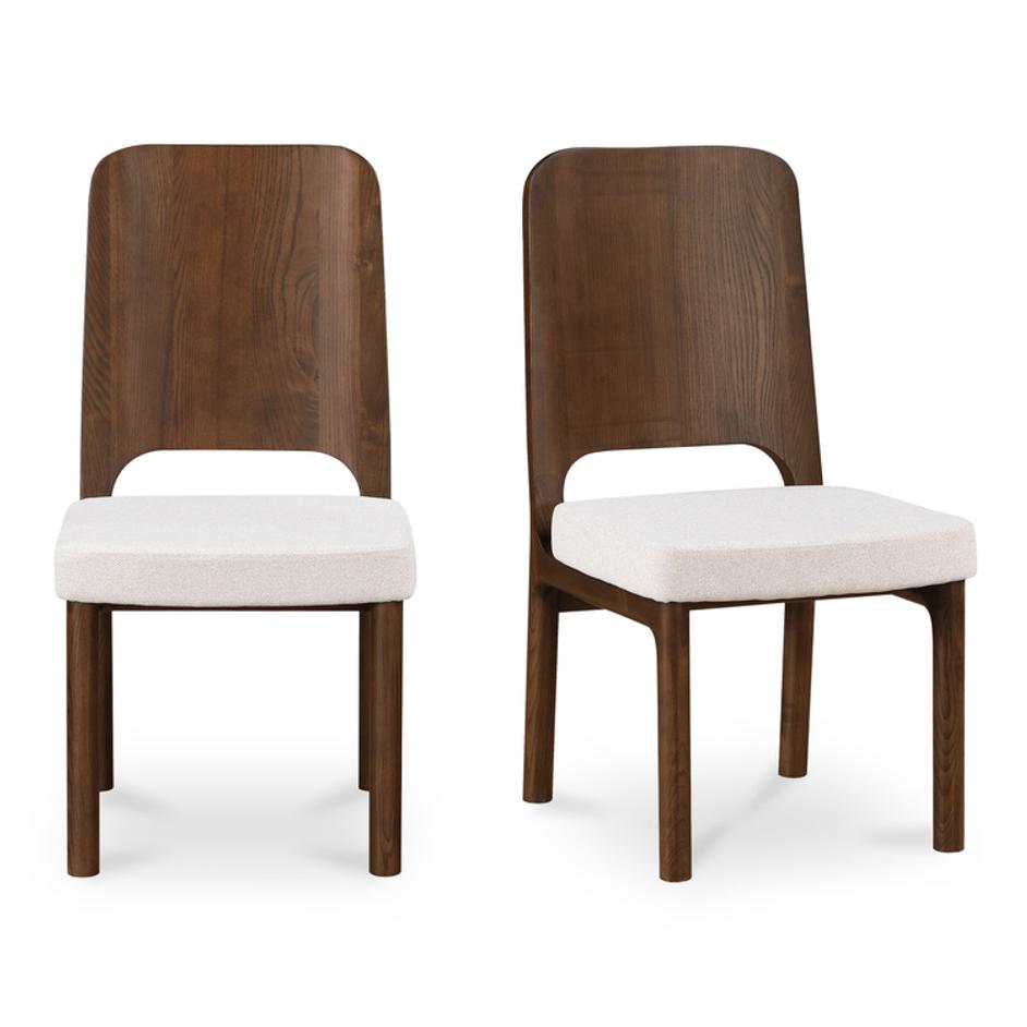 Kerr Dining Chair Walnut-Stained Ash Beige-Set Of Two by Moes Home