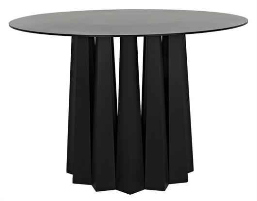 Column Dining Table, Black Steel by Noir Furniture
